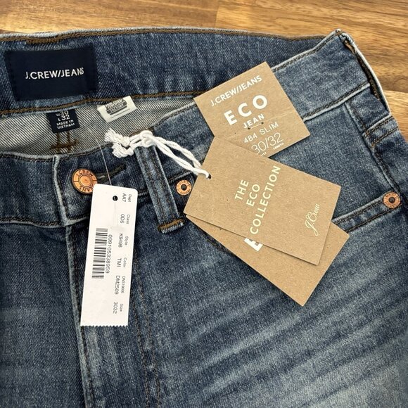 J Crew 484 Slim Fit Jeans Mens 30/32 Distressed Denim Preppy Casual Office NWT - Picture 14 of 15